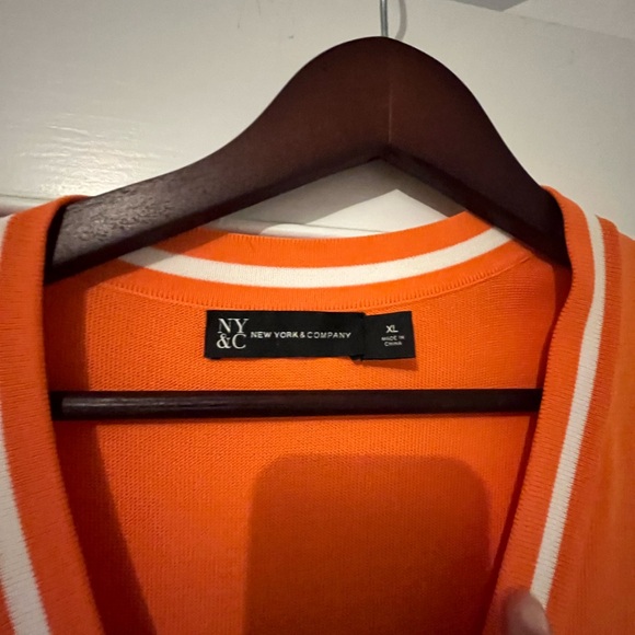 New York & Company Vibrant Orange Midi Skirt - Picture 4 of 7